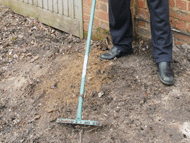 clearing an area of weeds