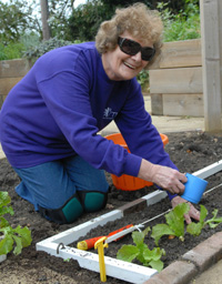 Planting using a right angle guide