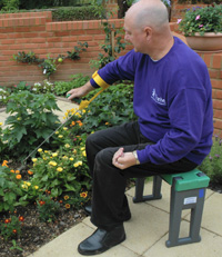 Sitting on a kneeler