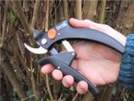 Lightweight plastic power lever secateurs